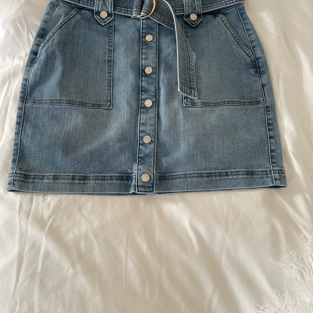 White House Black Market Blue A-Line Mini Skirt